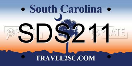 SDS211 South Carolina License Plate