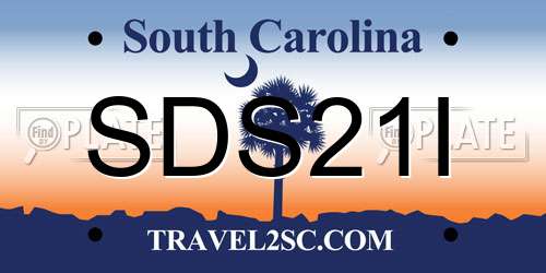 SDS21I South Carolina License Plate
