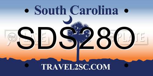 SDS28O South Carolina License Plate