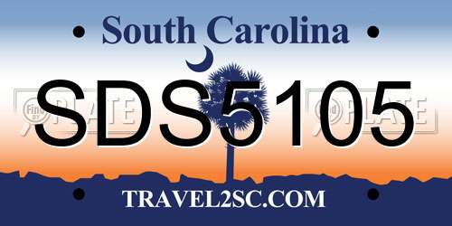 SDS5105 South Carolina License Plate