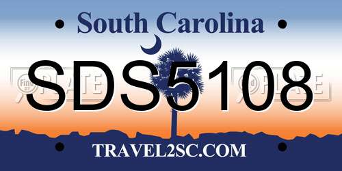 SDS5108 South Carolina License Plate