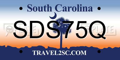 SDS75Q South Carolina License Plate