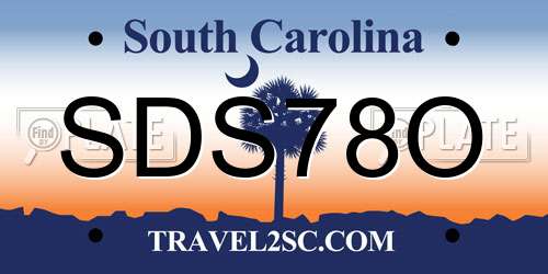 SDS78O South Carolina License Plate