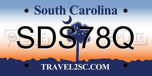 SDS78Q South Carolina License Plate