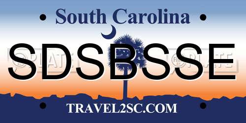 SDSBSSE South Carolina License Plate