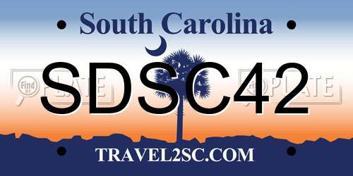 SDSC42 South Carolina License Plate