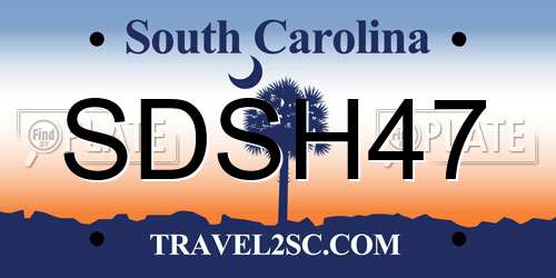 SDSH47 South Carolina License Plate