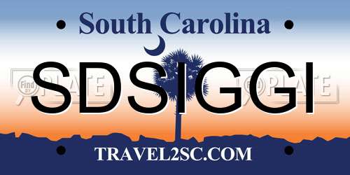 SDSIGGI South Carolina License Plate