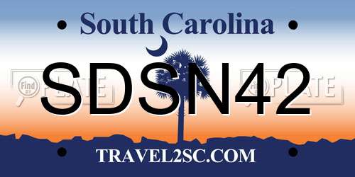 SDSN42 South Carolina License Plate
