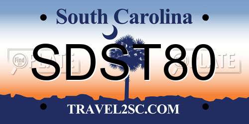 SDST80 South Carolina License Plate