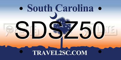 SDSZ50 South Carolina License Plate