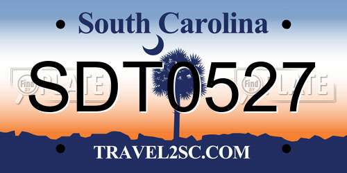 SDT0527 South Carolina License Plate