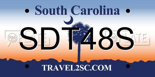 SDT48S South Carolina License Plate