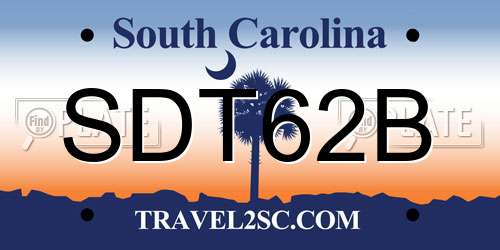 SDT62B South Carolina License Plate