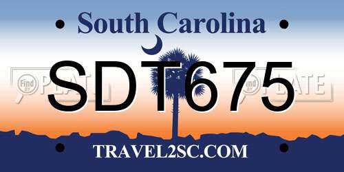 SDT675 South Carolina License Plate
