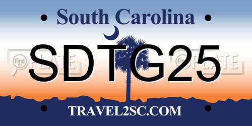 SDTG25 South Carolina License Plate