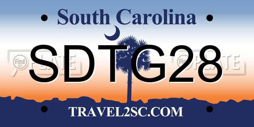 SDTG28 South Carolina License Plate