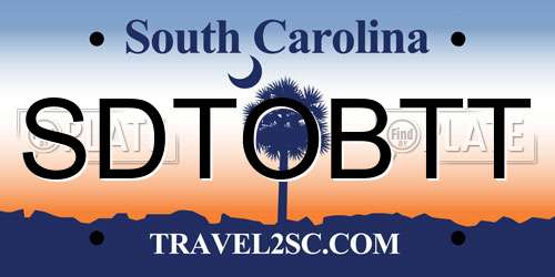 SDTOBTT South Carolina License Plate