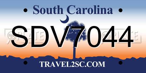 SDV7044 South Carolina License Plate