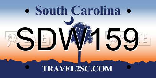 SDW159 South Carolina License Plate