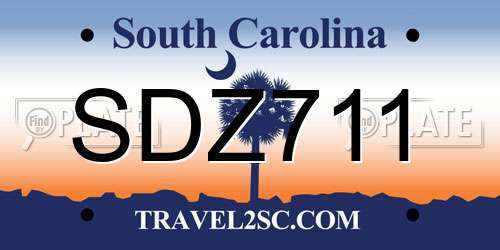 SDZ711 South Carolina License Plate