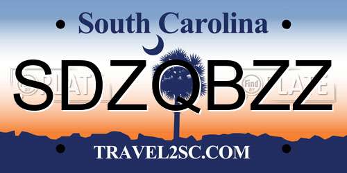 SDZQBZZ South Carolina License Plate