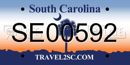 SE00592 South Carolina License Plate