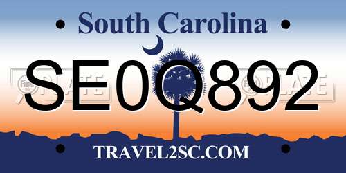SE0Q892 South Carolina License Plate