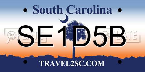 SE1D5B South Carolina License Plate