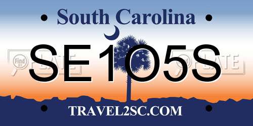 SE1O5S South Carolina License Plate