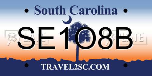 SE1O8B South Carolina License Plate