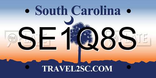 SE1Q8S South Carolina License Plate