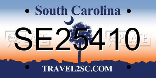 SE25410 South Carolina License Plate