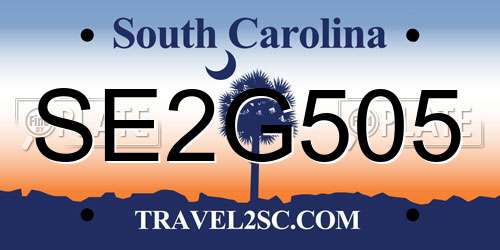 SE2G505 South Carolina License Plate