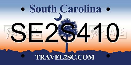 SE2S410 South Carolina License Plate