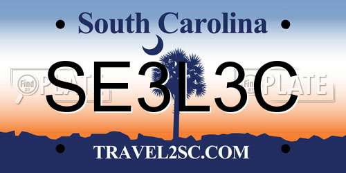 SE3L3C South Carolina License Plate