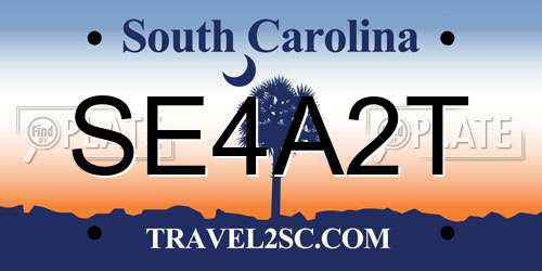 SE4A2T South Carolina License Plate