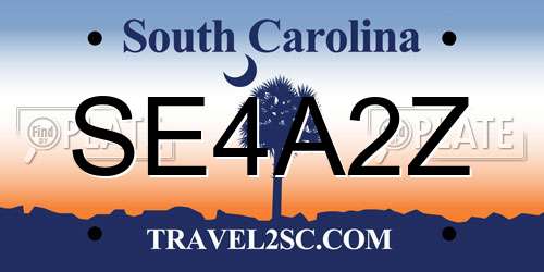 SE4A2Z South Carolina License Plate