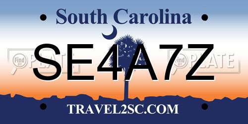 SE4A7Z South Carolina License Plate