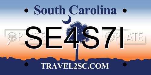 SE4S7I South Carolina License Plate