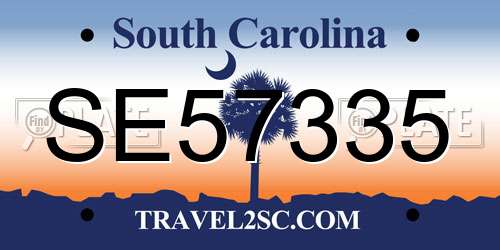 SE57335 South Carolina License Plate