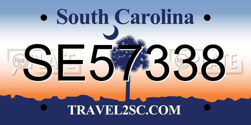 SE57338 South Carolina License Plate