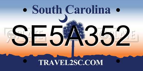SE5A352 South Carolina License Plate