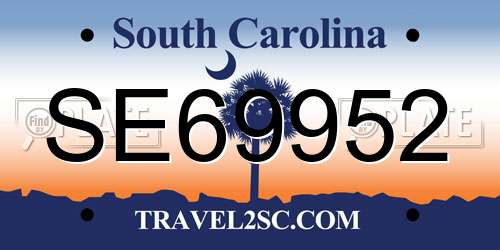 SE69952 South Carolina License Plate