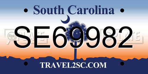 SE69982 South Carolina License Plate