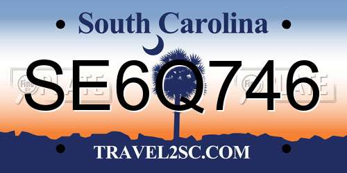 SE6Q746 South Carolina License Plate