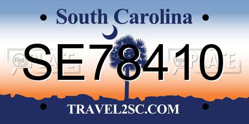 SE78410 South Carolina License Plate