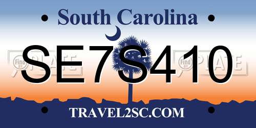 SE7S410 South Carolina License Plate