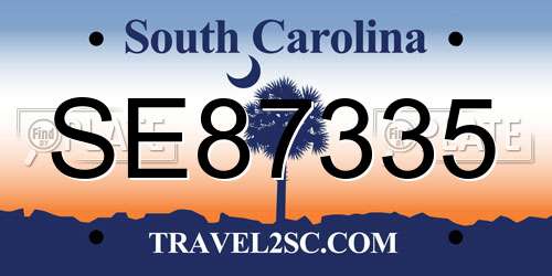 SE87335 South Carolina License Plate