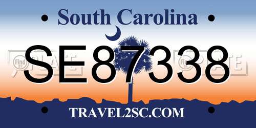 SE87338 South Carolina License Plate